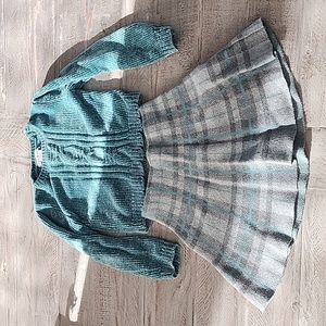 Girls Tommy Bahama skirt sweater set. Blue and grey